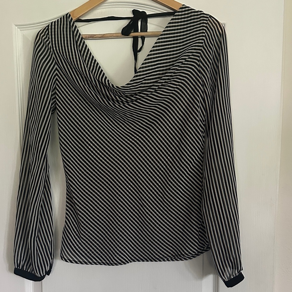 SALE! White House Black Market Diagonal Striped Blouse